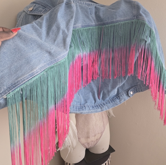 Boohoo Jackets & Blazers - Denim Jacket with Fringe Detail